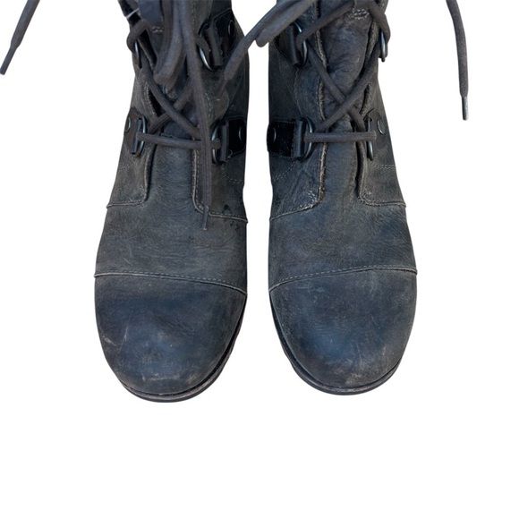 Sorel Joan Of Arctic Wedge Boots Women's 10 Distressed Brown Leather Lace Up - Picture 3 of 7